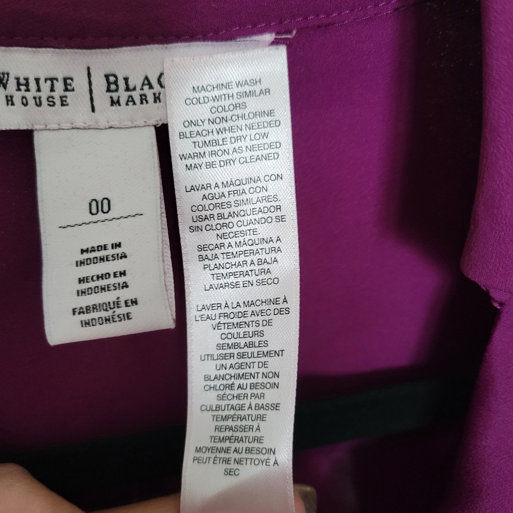 Magenta button down blouse - Picture 6 of 8